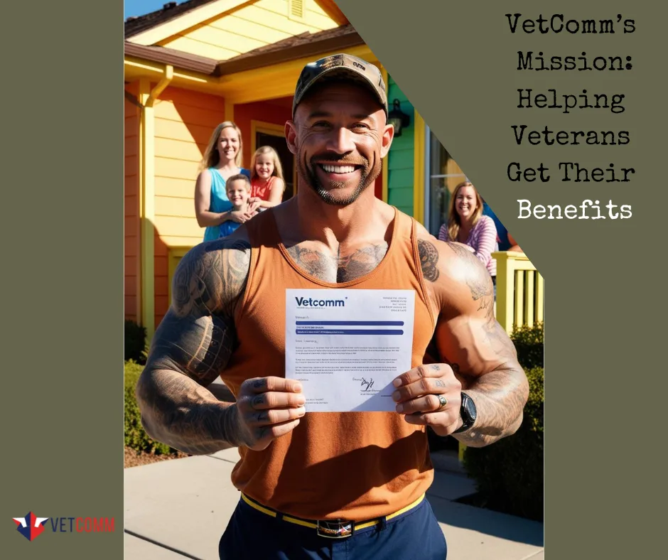 A veteran proudly holding a letter, representing successful support in claiming VA benefits, with family smiling in the background.