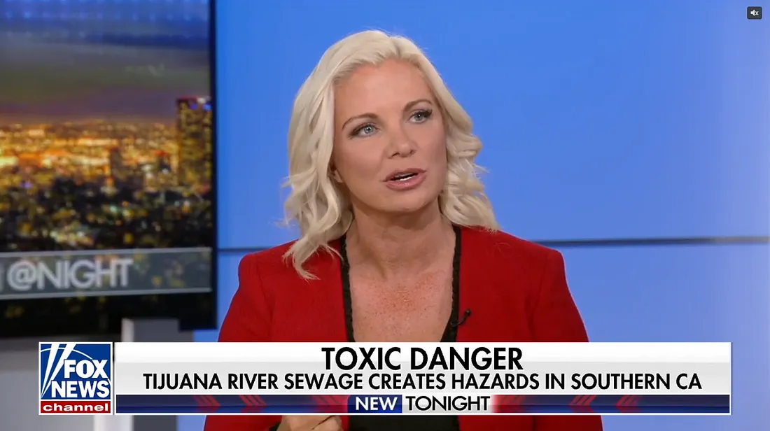 Kate Monroe discusses Tijuana River sewage crisis on Fox News, highlighting public health hazards in Southern California.
